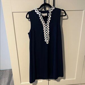 Pappagallo Navy Dress with White Detailing